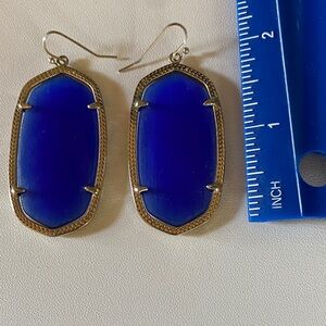 Kendra Scott Danielle Elegant Blue Drop Earrings Blue and Gold